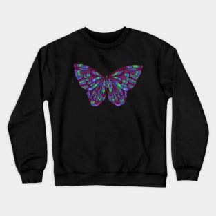 Purple and Blue Butterfly Art Crewneck Sweatshirt